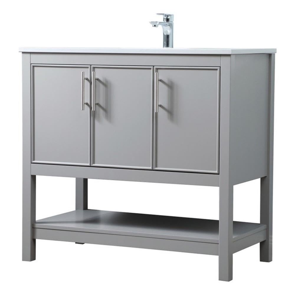 36 Inch SIngle Bathroom Vanity In Grey