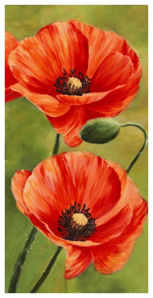 Poppies in the wind II-Paper Art-32x62”
