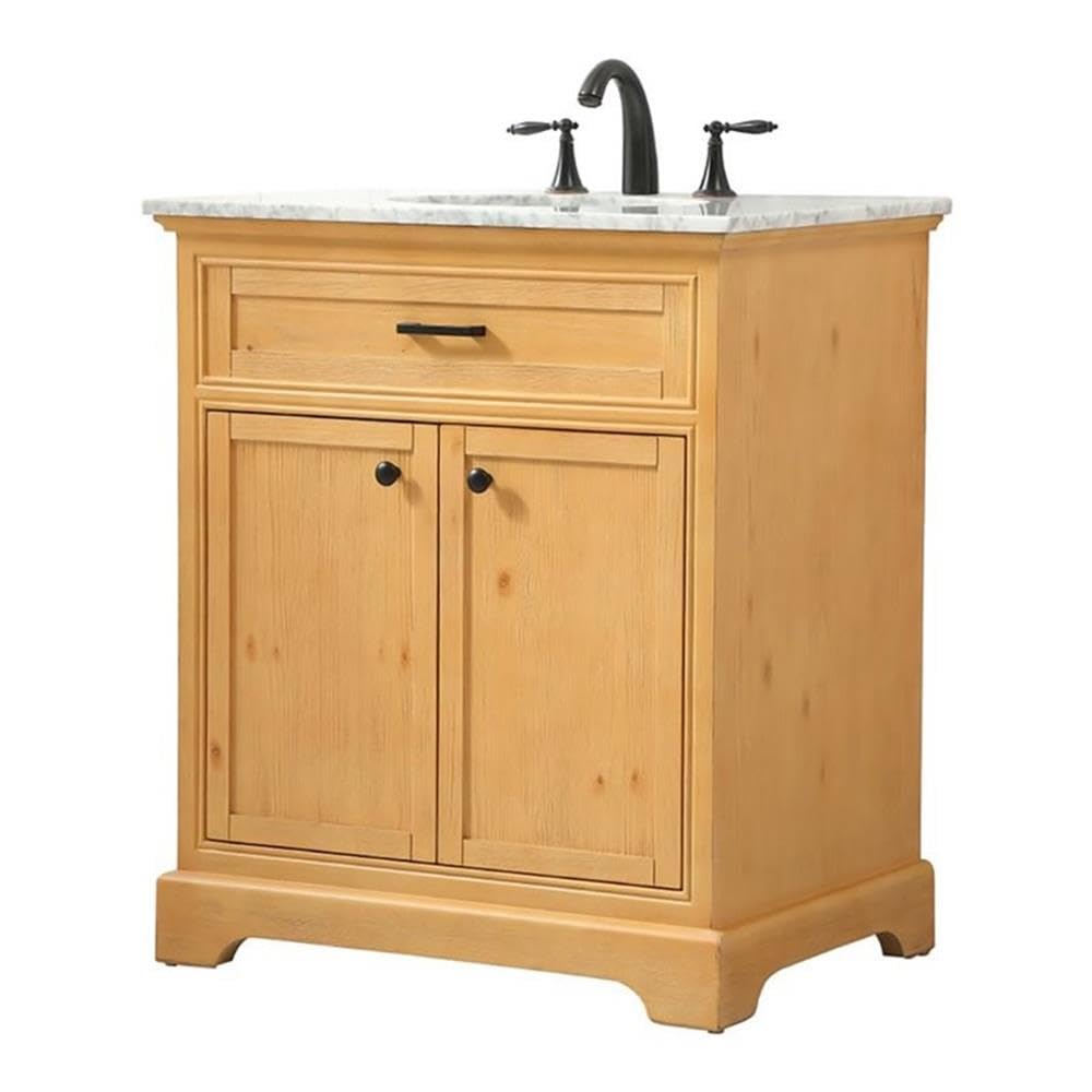 Elegant Decor Americana 30 Aluminum Mdf Single Bathroom Vanity In Natural Wood