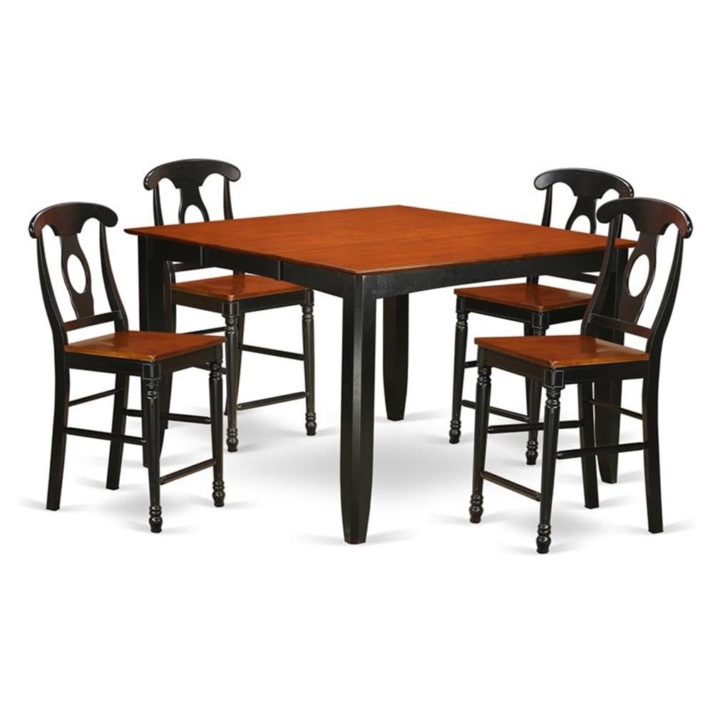 FAKE5H-BLK-W 5 Pc counter height Dining room set-pub Table and 4 Kitchen Dining Chairs.