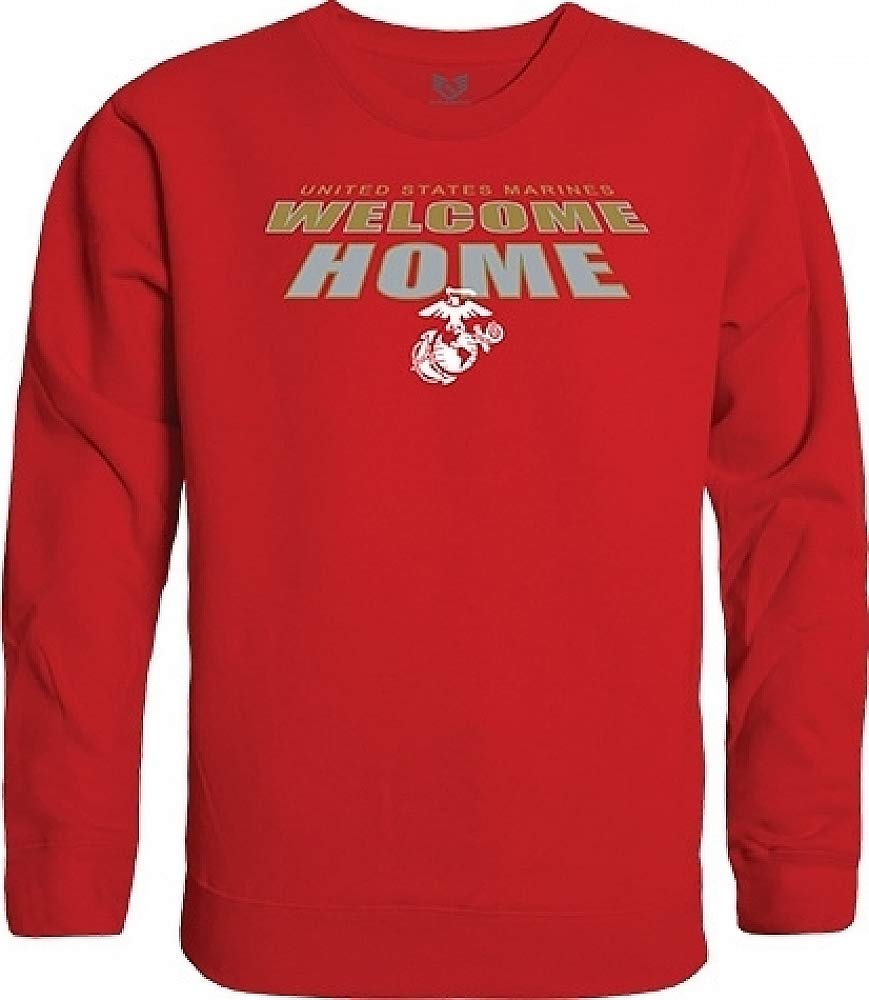 Graphic Crewneck, Welcome, USMC, RED, M