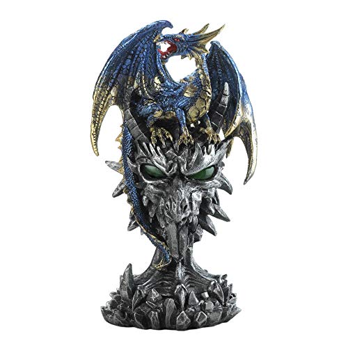 Blue Dragon Warrior Statue 6X4X9.5