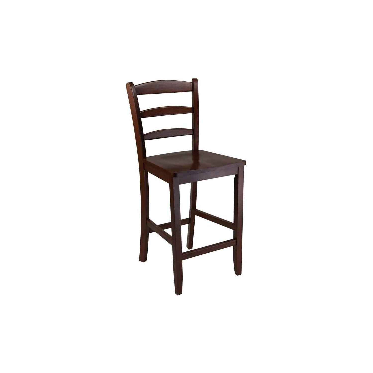 Casafoyer Benjamin 2-PC Ladder Back Counter Stool Set, Antique Walnut ( Pack of 2 )