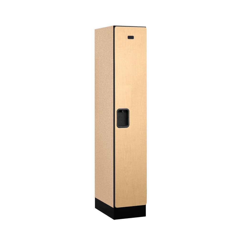 12 Wide Single Tier Designer Wood Locker - 1 Wide - 5 Feet High - 18 Inches Deep - Maple