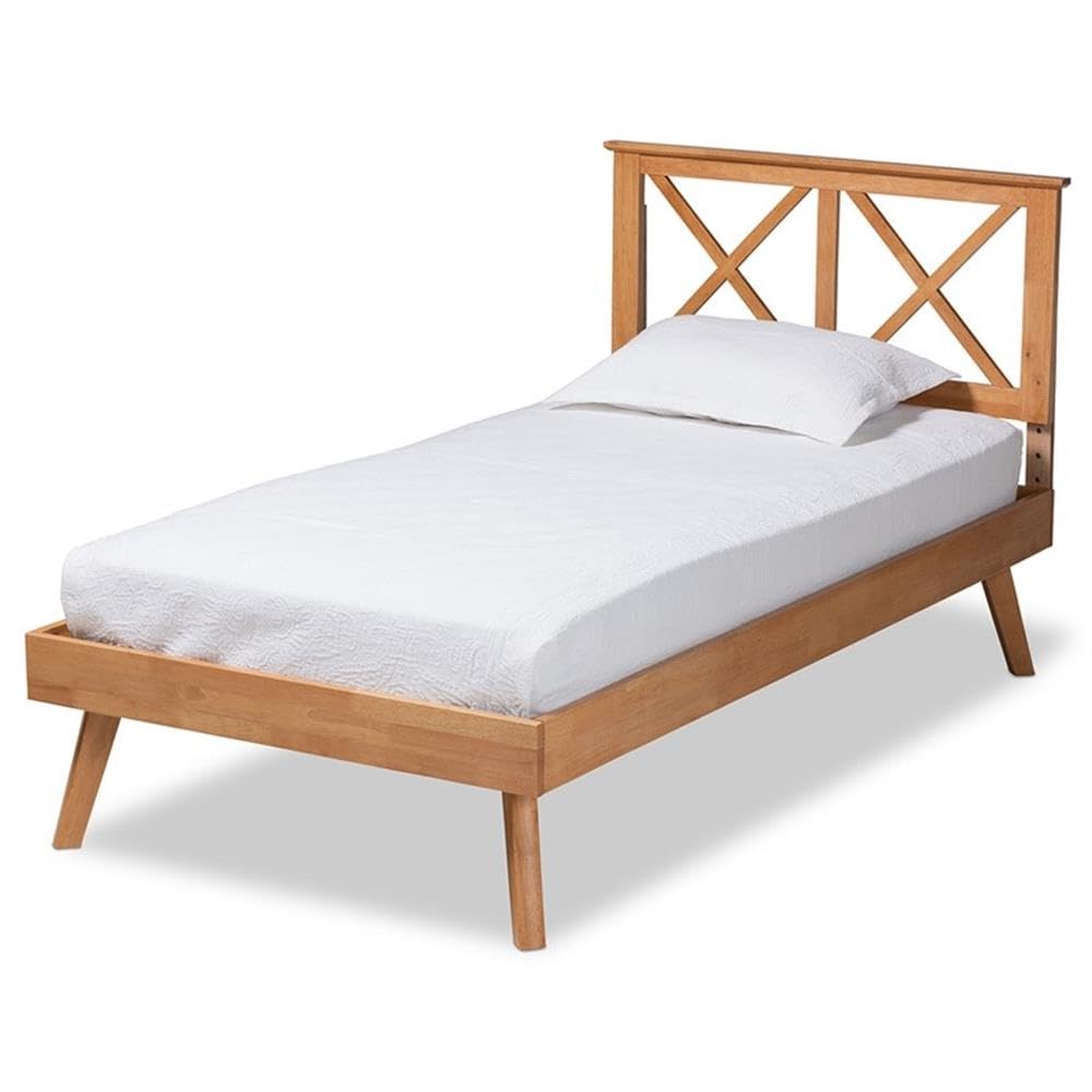 Baxton Studio Galvin Modern And Contemporary Brown Finished Wood Twin Size Platform Bed