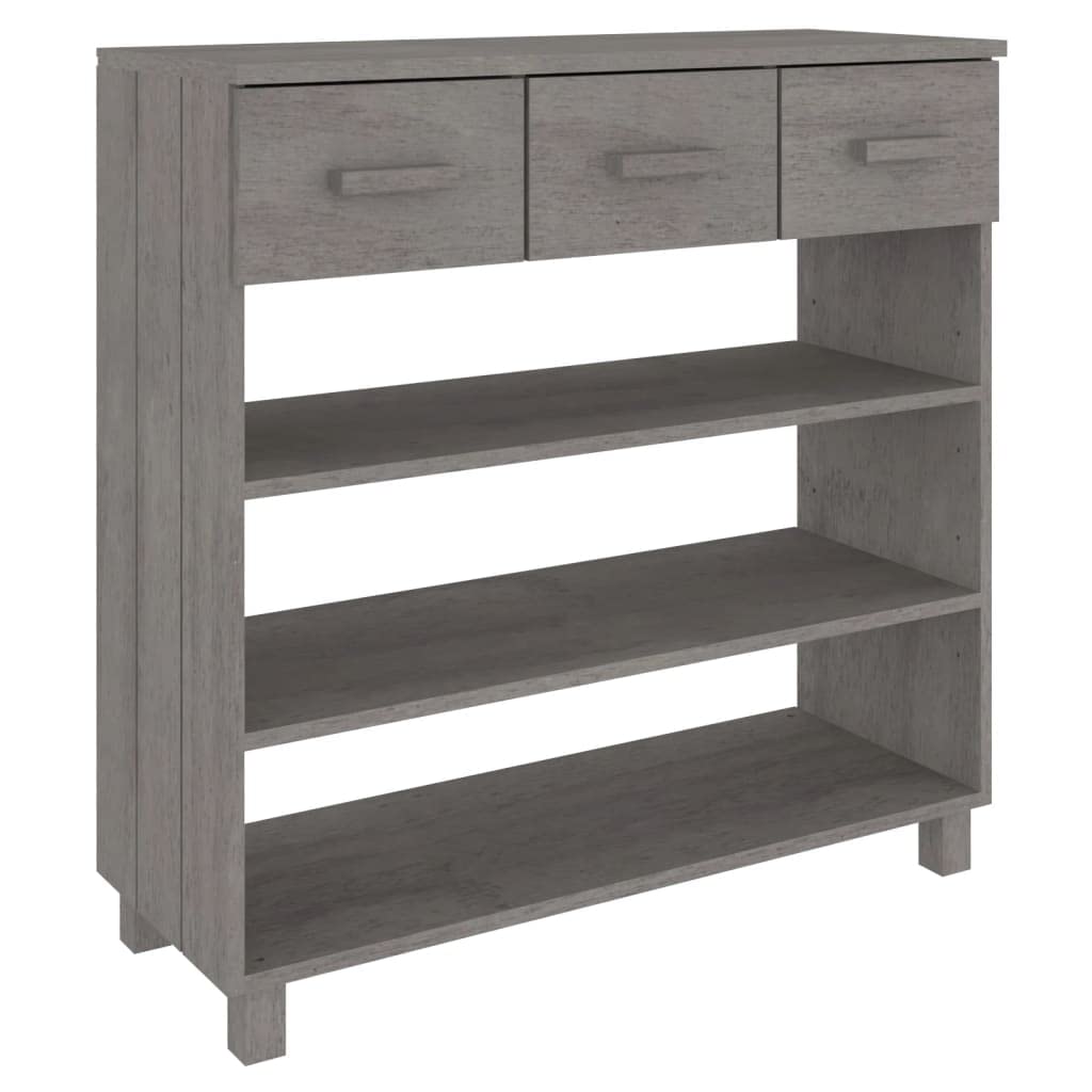 vidaXL Console Table Light Gray 35.4x13.8"x35.4" Solid Wood Pine"