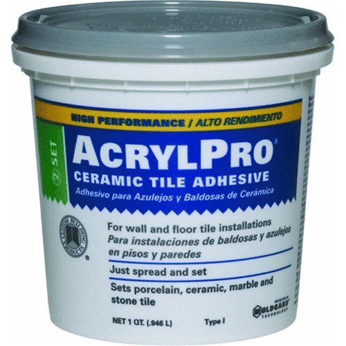 Custom Building Products Arl4000Qt 1 Quart Acrylpro Ceramic Tile Mastic, White