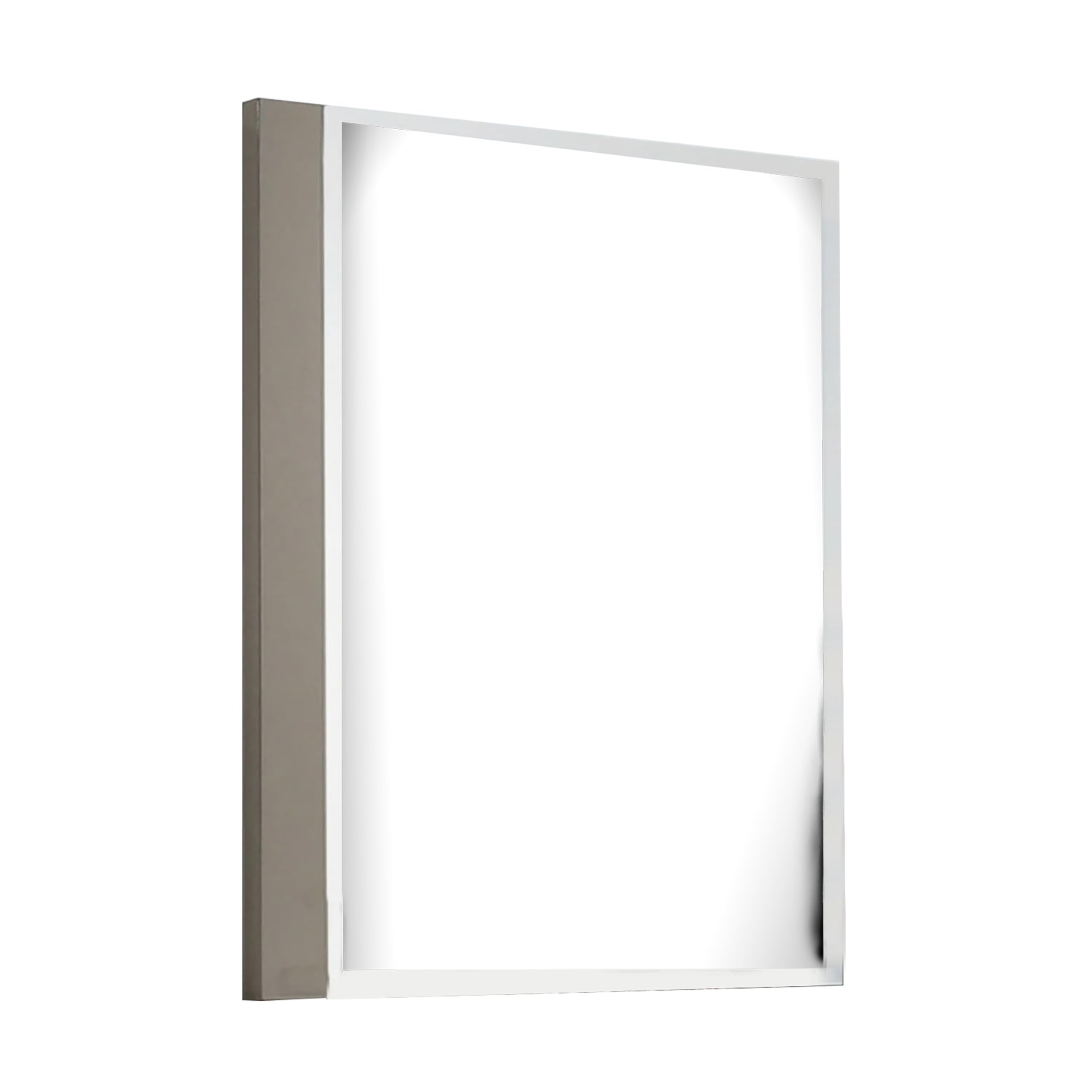 Suni Dresser Mirror, 40 Inch, Sleek Light Taupe Wood, Frameless Design