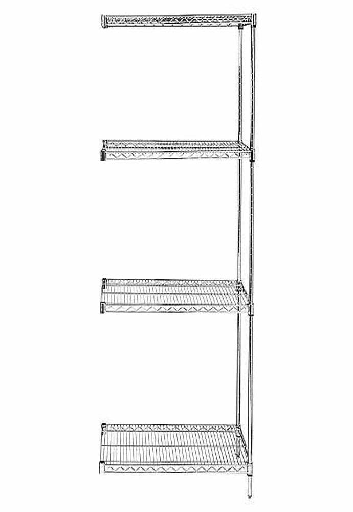 Wire 4 Shelf ADD-ON KIT Stainless 63in