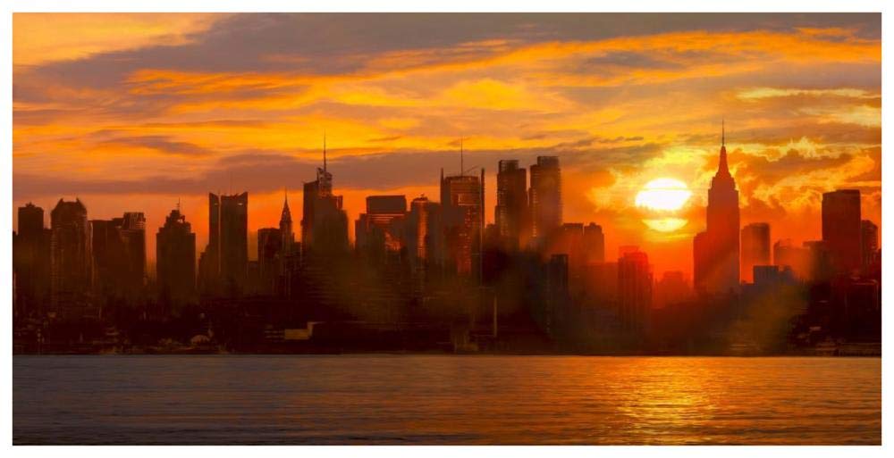 Sunset over Manhattan-Paper Art-74x38”