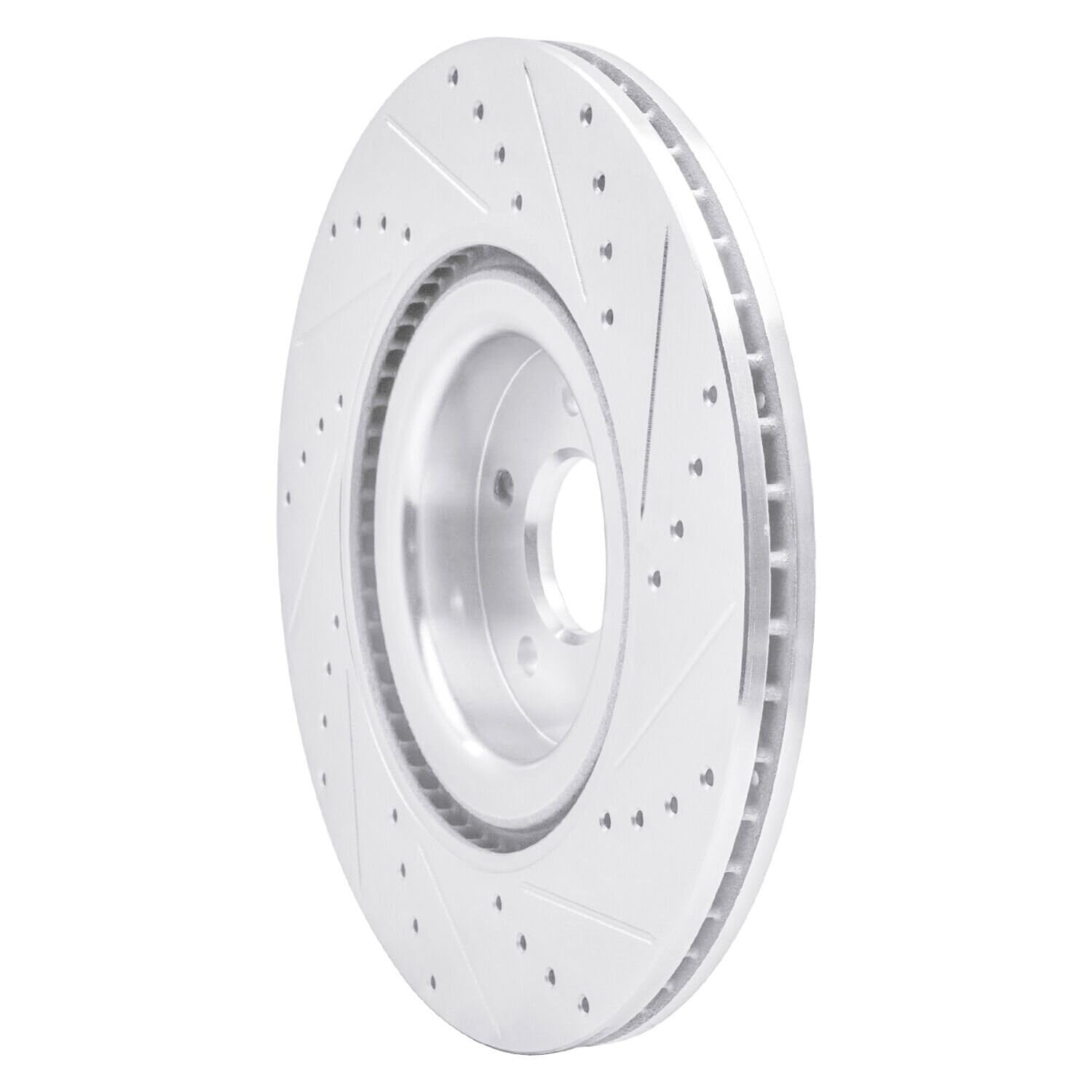R1 Concepts Brake Rotor Drilled and Slotted Silver EDZ-54261L
