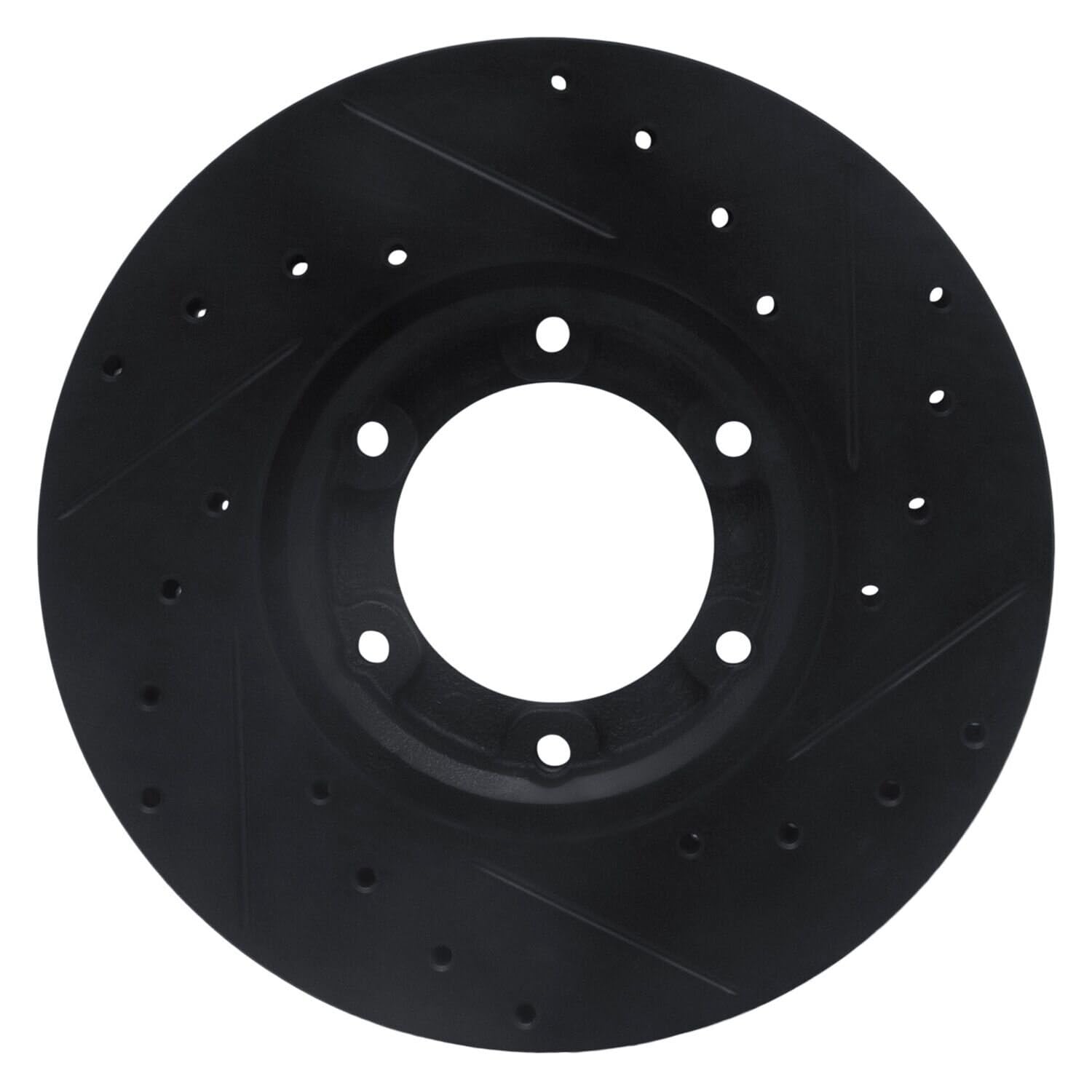 R1 Concepts Brake Rotor Drilled and Slotted Black ECB-76105L