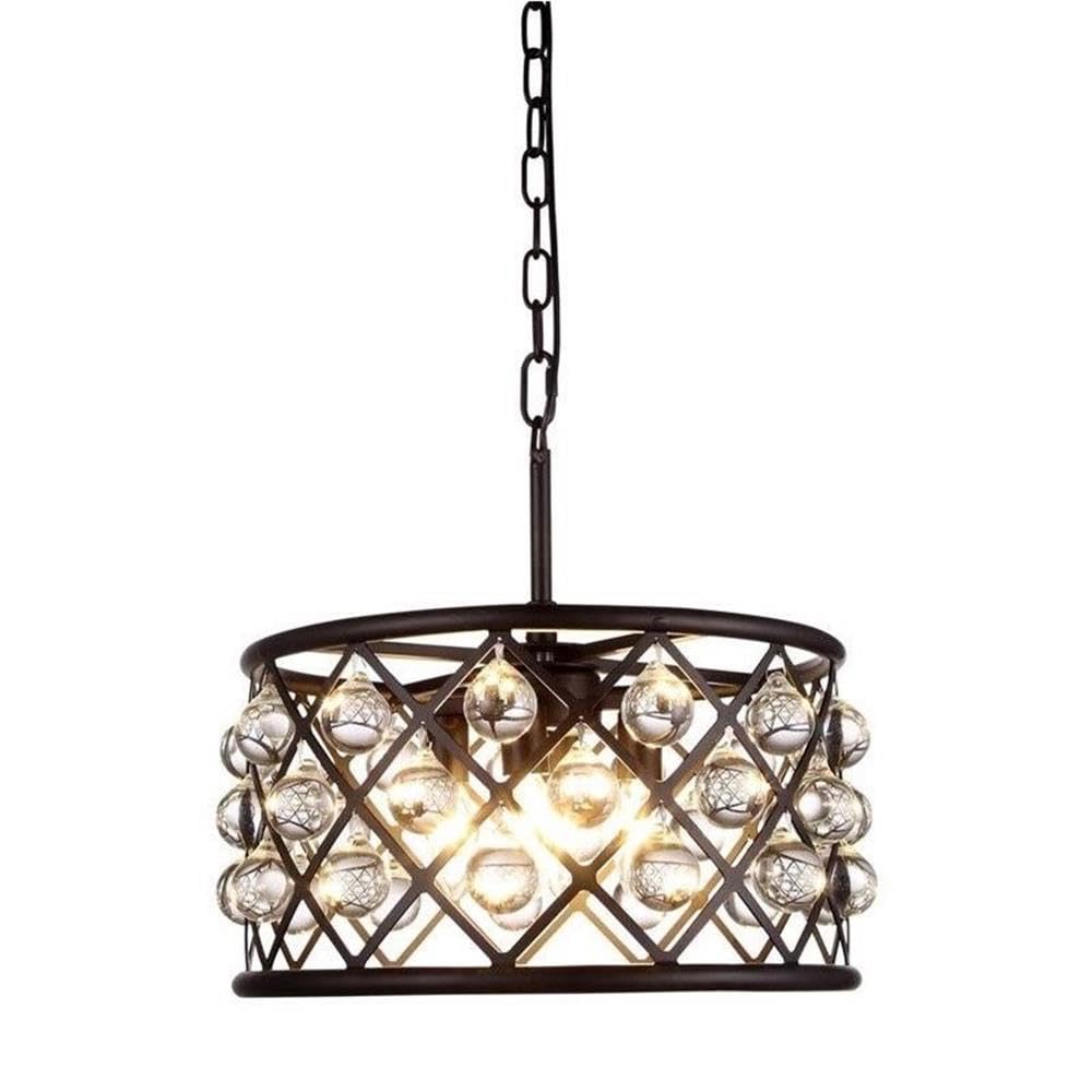 Madison 4 light Matte Black Pendant Clear Royal Cut Crystal