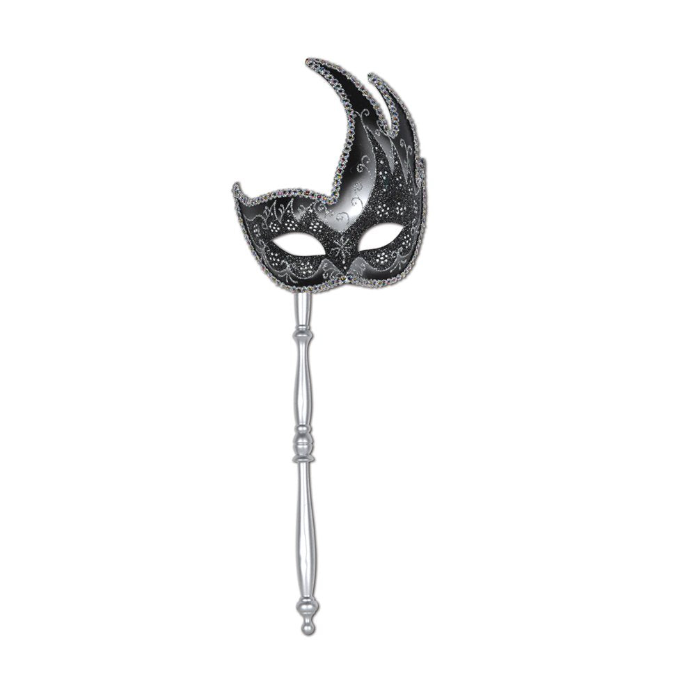 Glittered Mask w/Stick (Pack of 12)