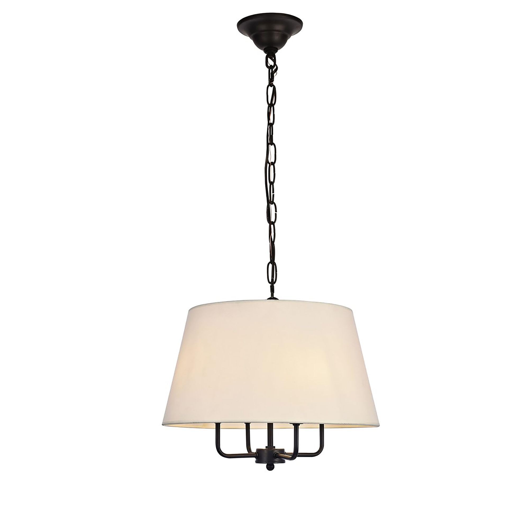 Elegant Lighting Ld6009D17 Maple 4 Light 17 Wide Pendant With A Fabric Shade, Black