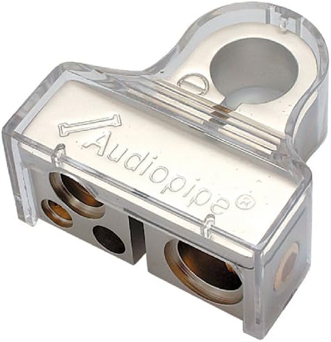 Battery Terminal Audiopipe Positive; Platinum Finish