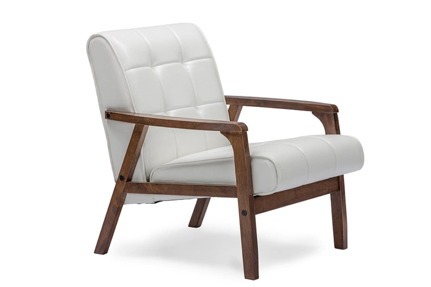 Baxton Studio Mid-Century Masterpieces Club Chair, White (Togo Cc-109-545)