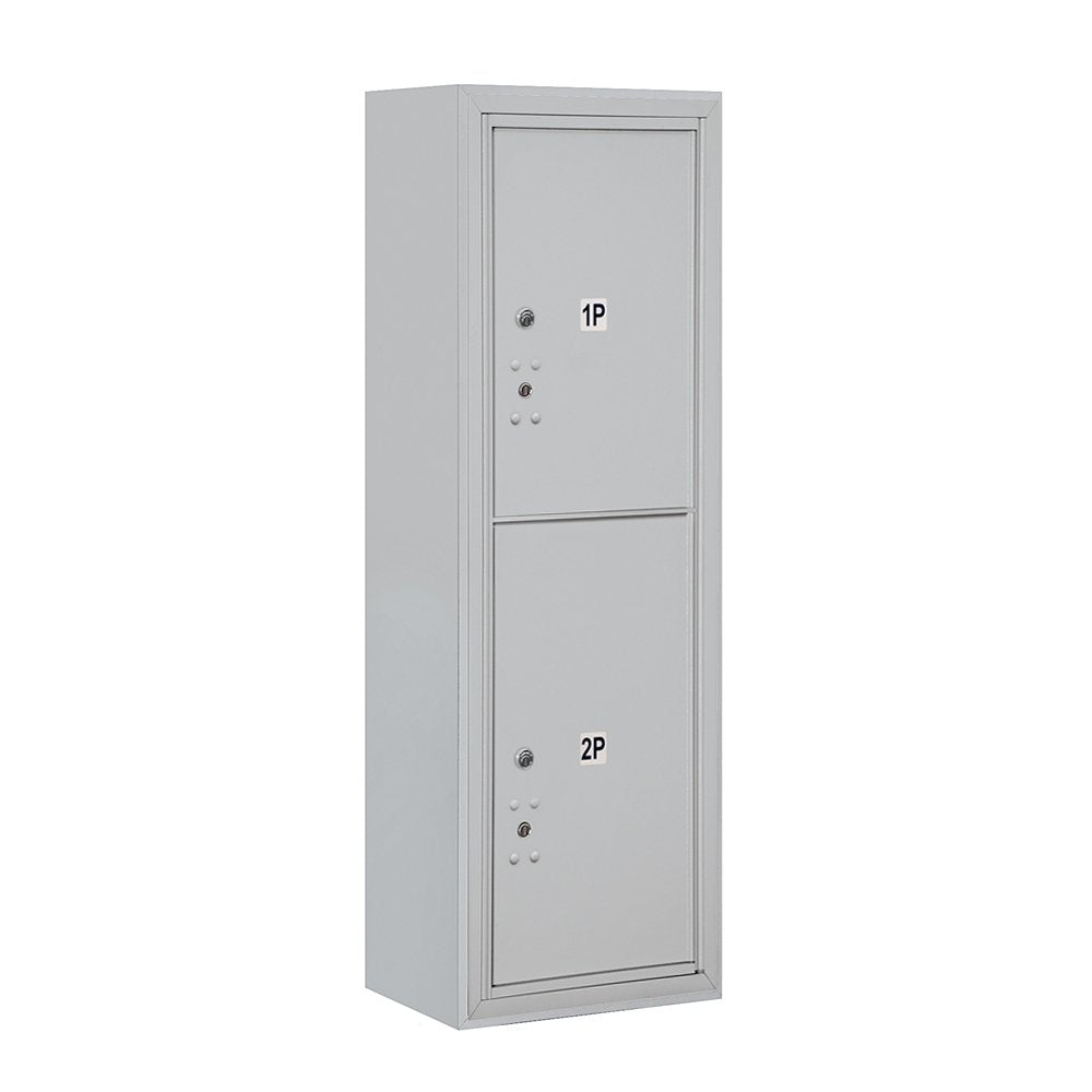 11 Door High Surface Mounted 4C Horizontal Parcel Locker with 2 Parcel Lockers in Aluminum with Private Access