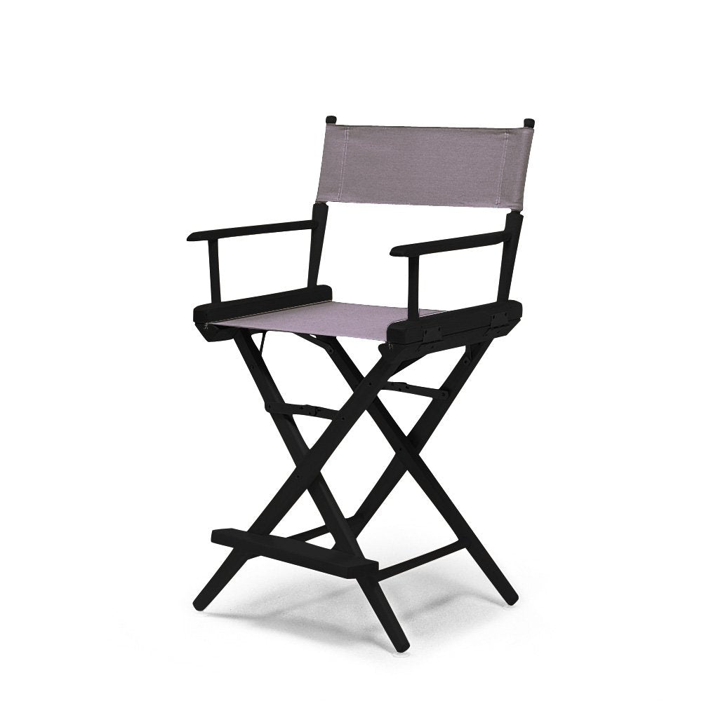 Telescope Casual World Famous Counter Height Director Chair With Black Finish and Gray Fabric