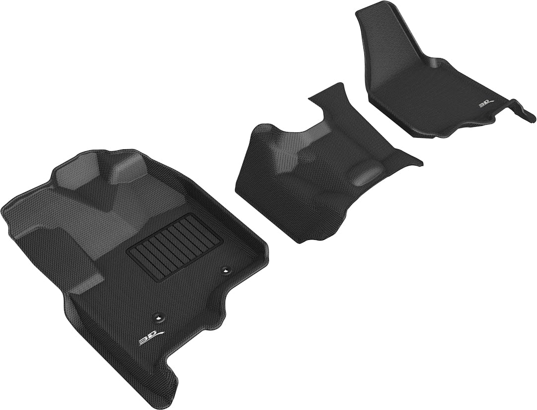 3D MAXpider FORD F-250 / 350 / 450 SUPERCAB / SUPERCREW BENCH SEAT NO FLOOR SHIFT WITH RAISED DEAD PEDAL 2012-2016 KAGU BLACK R1 (3PCS)