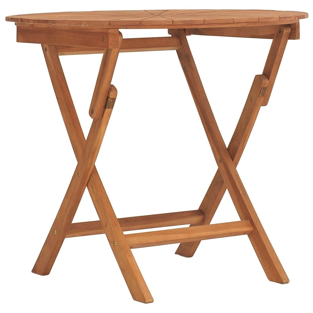 vidaXL Folding Patio Table  33.5x29.5" Solid Wood Teak"