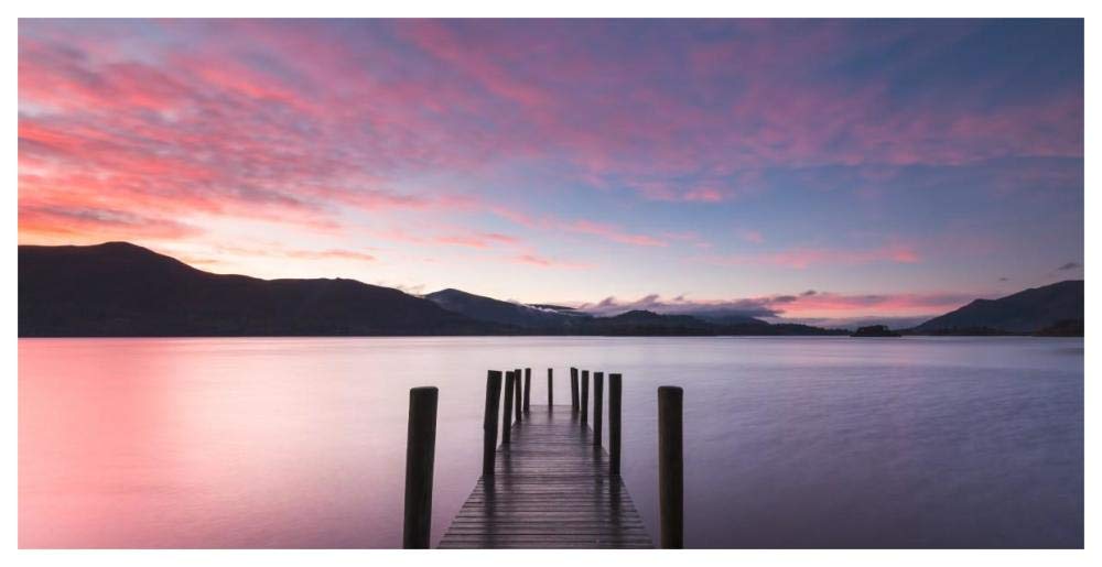 Twilight on lake, UK-Paper Art-62x32”