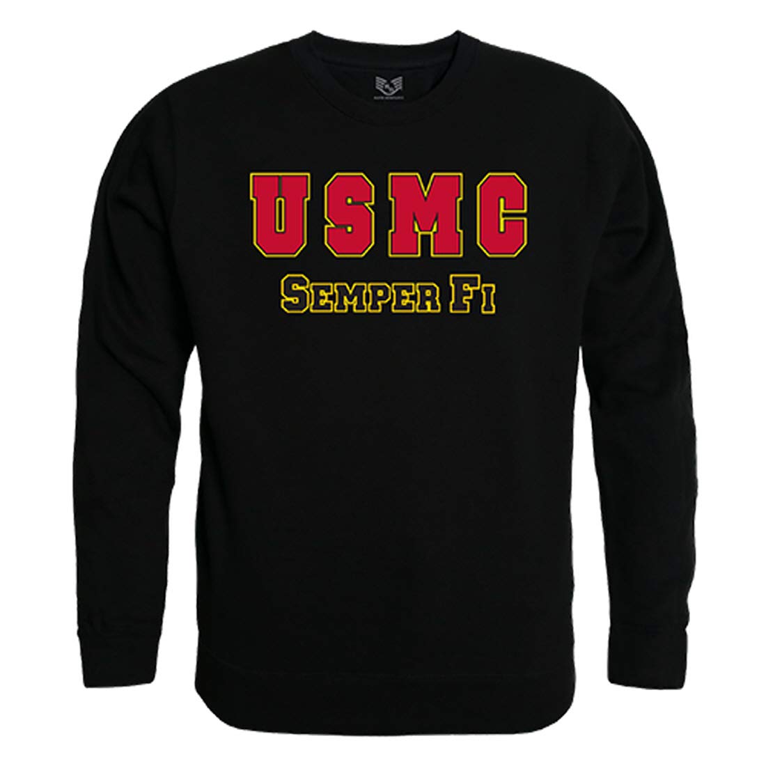 Graphic Crewneck, USMC, Black, L