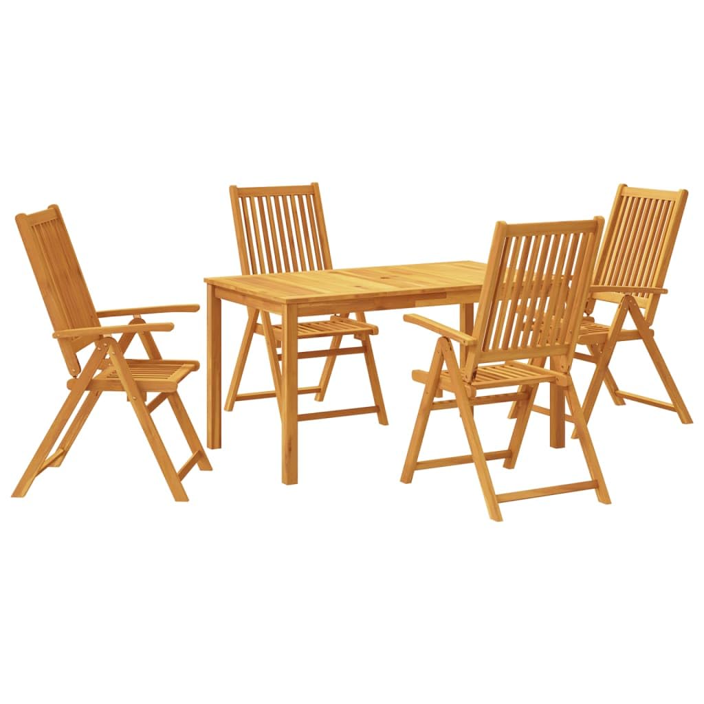 vidaXL 5 Piece Patio Dining Set Solid Wood Acacia