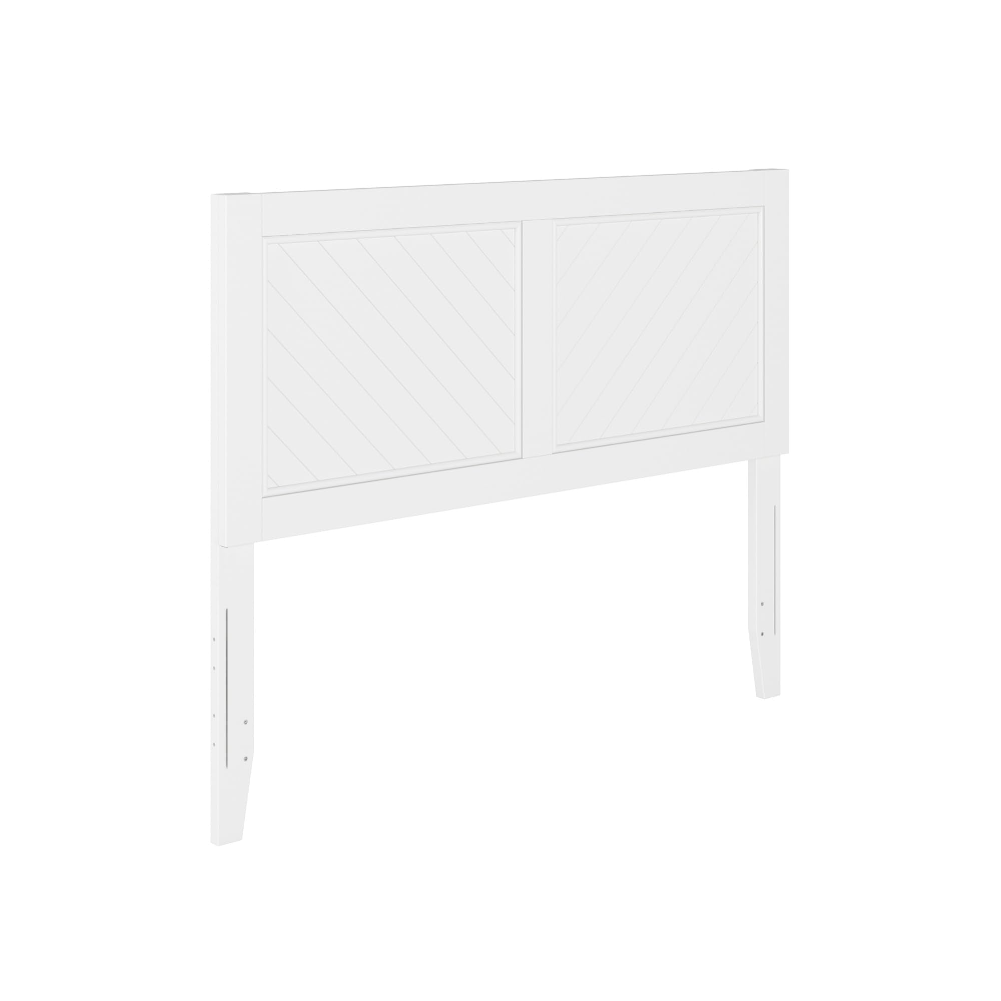 Casafoyer Canyon Wood Headboard with USB Charger - White Chevron Design ( Pack of 2 )