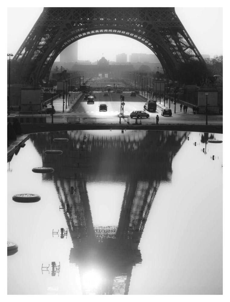 The Eiffel tower reflected, Paris-Paper Art-32x42”