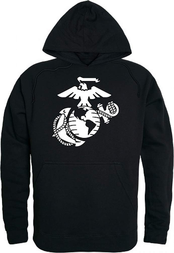 Pull Over Hoodie,US Marines 3, Black, M