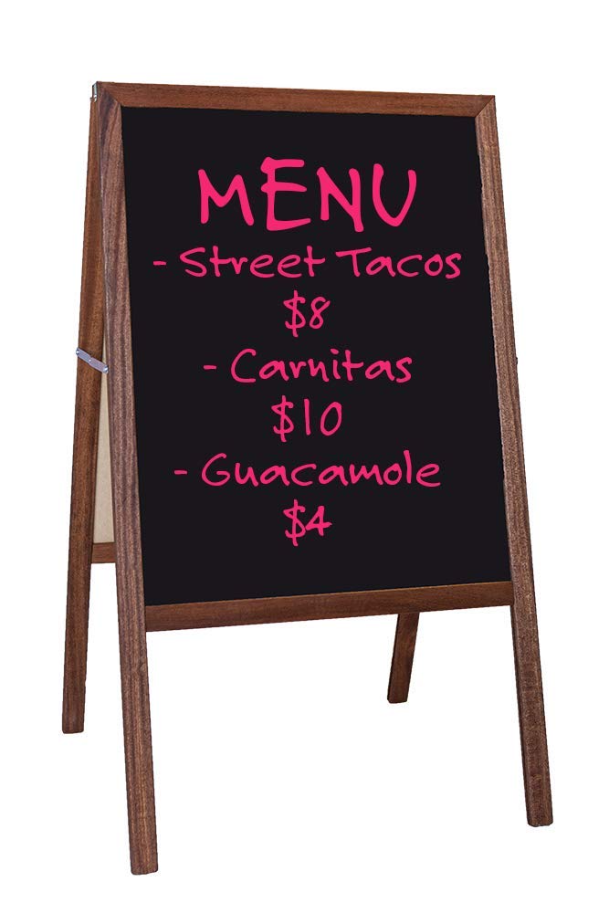 Marquee Easel, Black Dry Erase/Black Dry Erase, Stained Hardwood