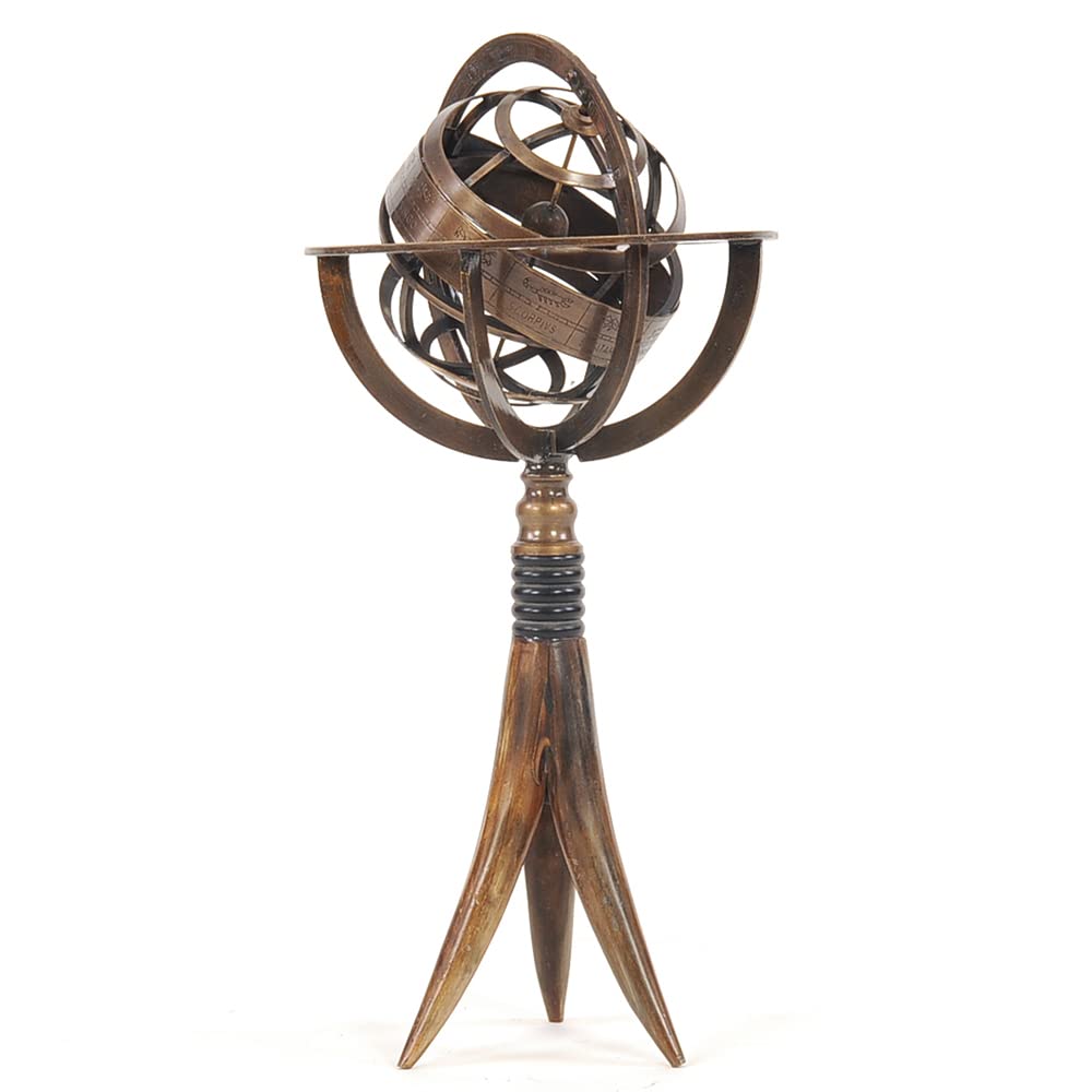 Brass Armillary On Horn Stand