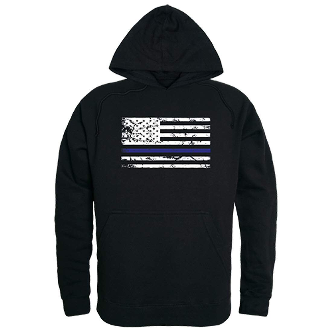 Graphic Pullover,Thin Blue Line, Black, XL