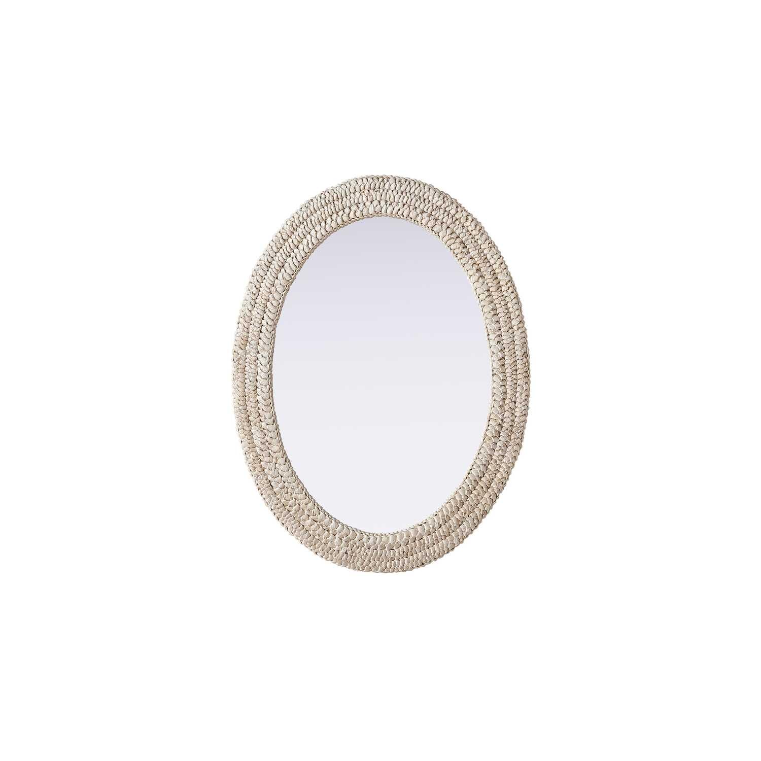 Oval Cornhusk Mirror 27x36 in Linen White