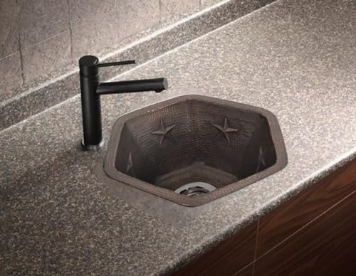 INNOVA COPPER HEXAGONAL BAR SINK STARS DESIGN 16X16X7 G17 DARK