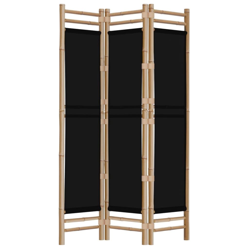 vidaXL Folding 3-Panel Room Divider 47.2 Bamboo and Canvas"
