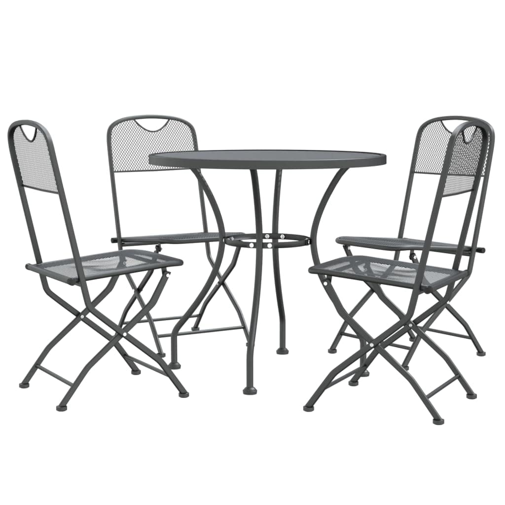 vidaXL 5 Piece Patio Dining Set Expanded Metal Mesh Anthracite