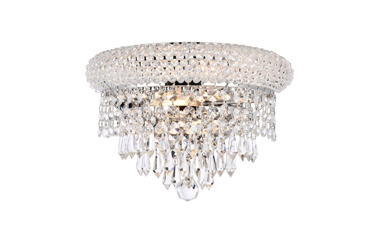 Elegant Lighting Primo - Two Light Wall Sconce-Chrome Finish-Royal Cut Crystal Type
