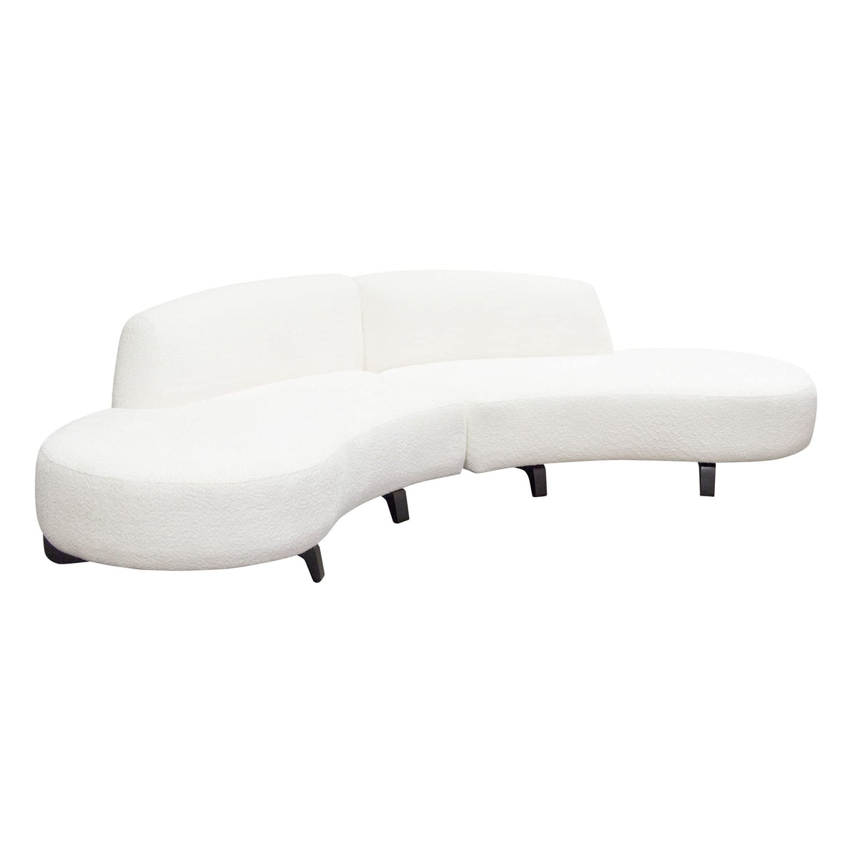 Vesper 2Pc Curved Armless Chaise In White