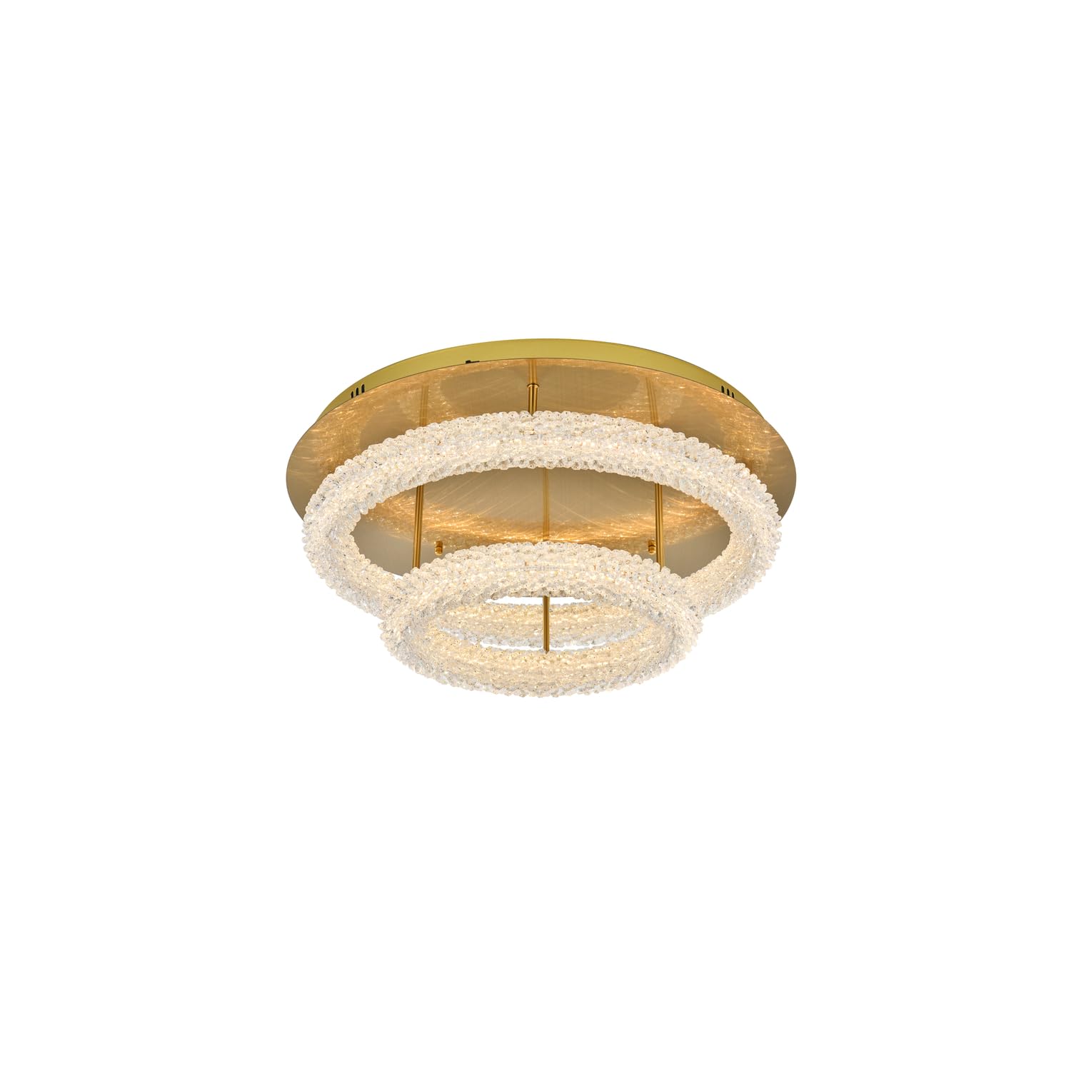 Elegant Lighting Bowen 26 Inch Adjustable Led Flush Mount In Satin Gold