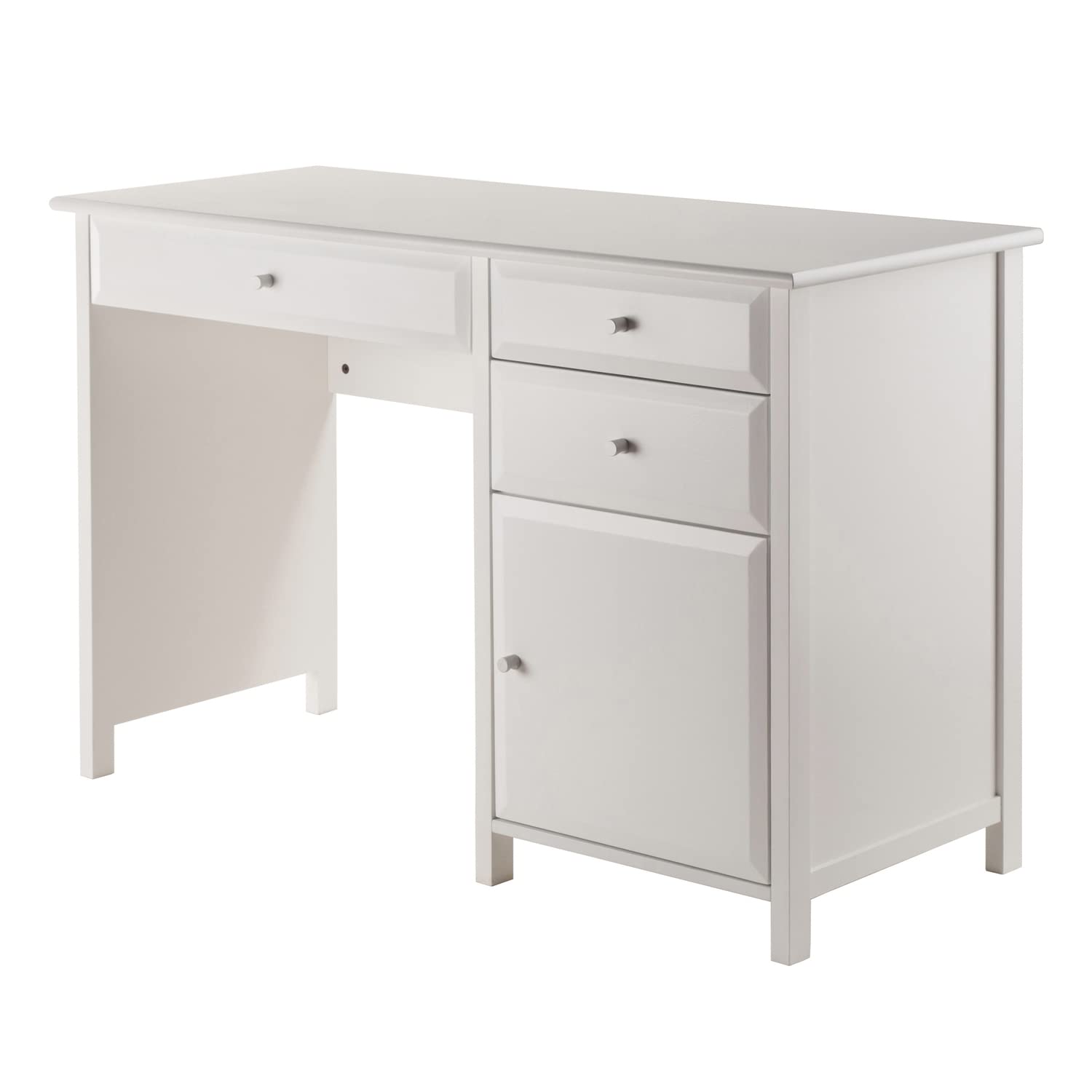 Yardlio Delta Office Desk: Sleek, Modern, White with Drawers & File Cabinet