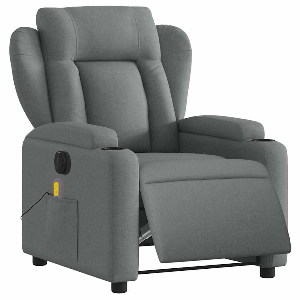 vidaXL Electric Massage Recliner Chair Dark Gray Fabric
