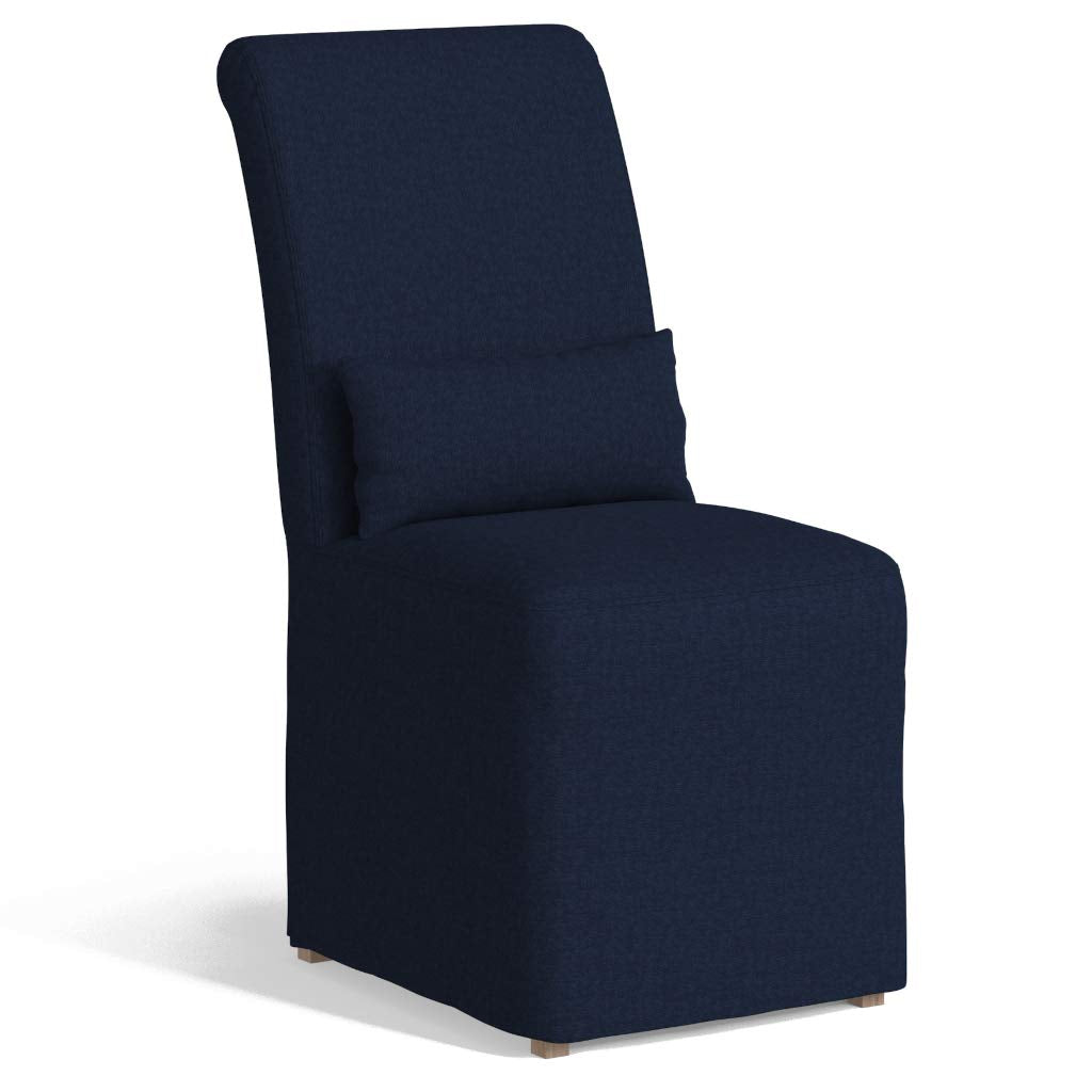 Sunset Trading Newport Slipcovered Dining Chair | Stain Resistant Performance Fabric | Navy Blue
