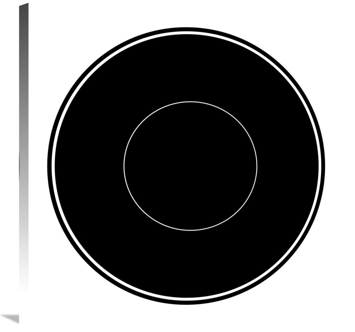 Mealtime: Black on White - Plate-Canvas Art-30x30”