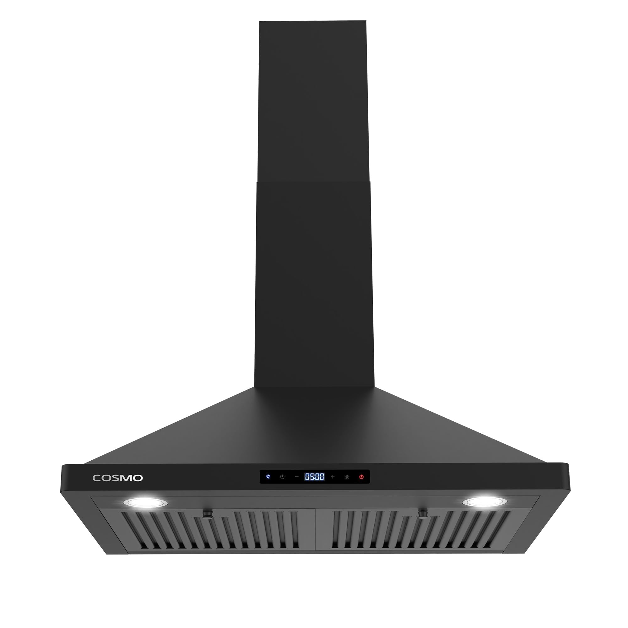 30 in. Ducted Wall Mount Range Hood in Matte Black with Touch Controls, LED Lighting and Permanent Filters