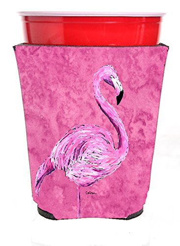 Carolines Treasures 8875Rsc Flamingo On Pink Red Solo Cup Beverage Insulator Hugger, Red Solo Cup, Multicolor
