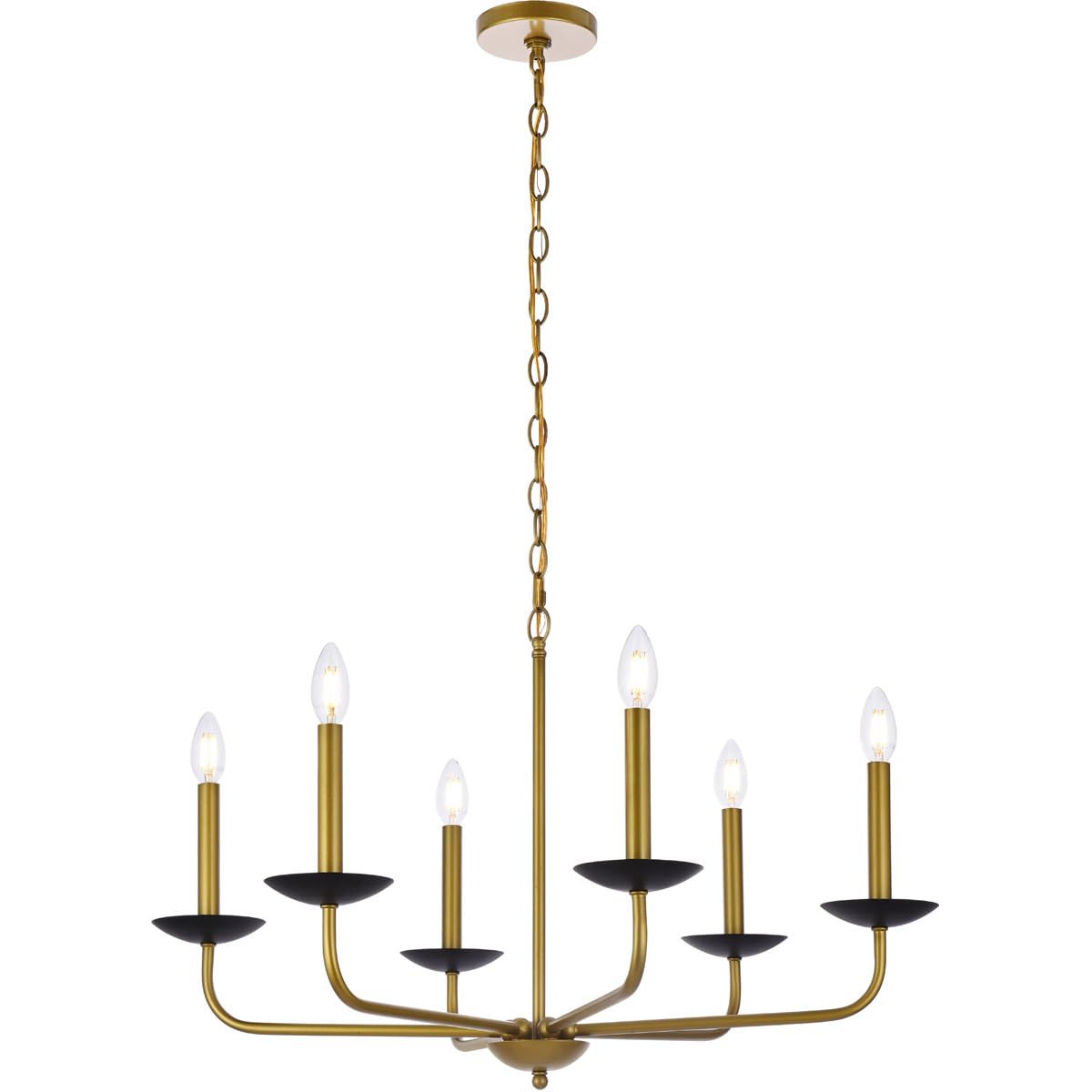 Cohen 30 inch pendant in black and brass