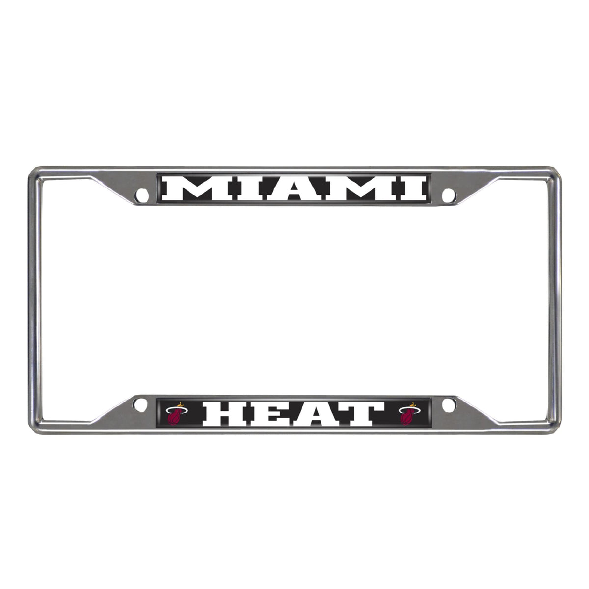 Fanmats 14862 Miami Heat Chrome Metal License Plate Frame, Team Colors, 6.25In X 12.25In