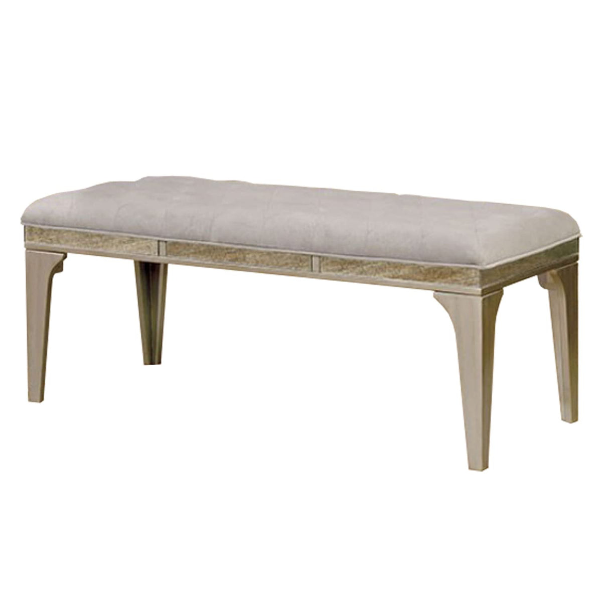 Benjara Benzara Bm166157 Wooden Bench With Comfy Cushioned Seat, Gray,